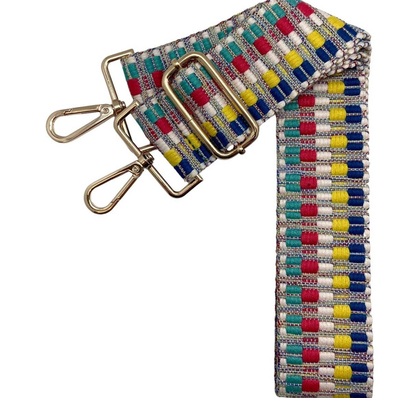Multicolor Colorful Kota Woven Boho Adjustable Crossbody Bag Purse Strap - Picture 1 of 3